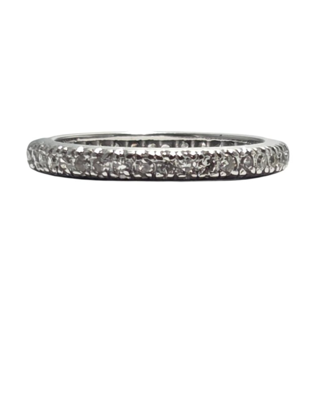 10K White Gold Diamond Eternity Band Ring Size 6.5 #24587